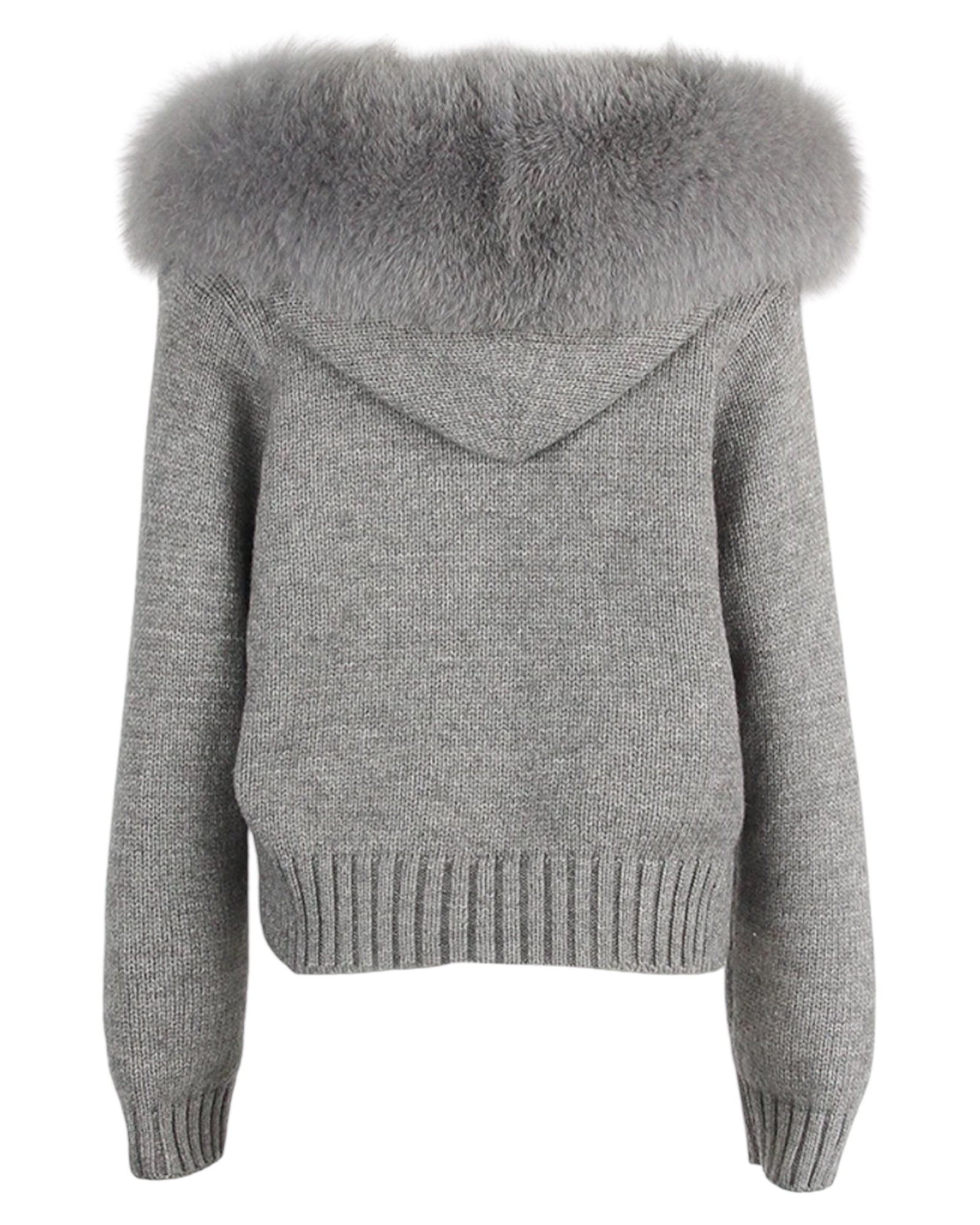 Strickhoodie 'Zip' grau