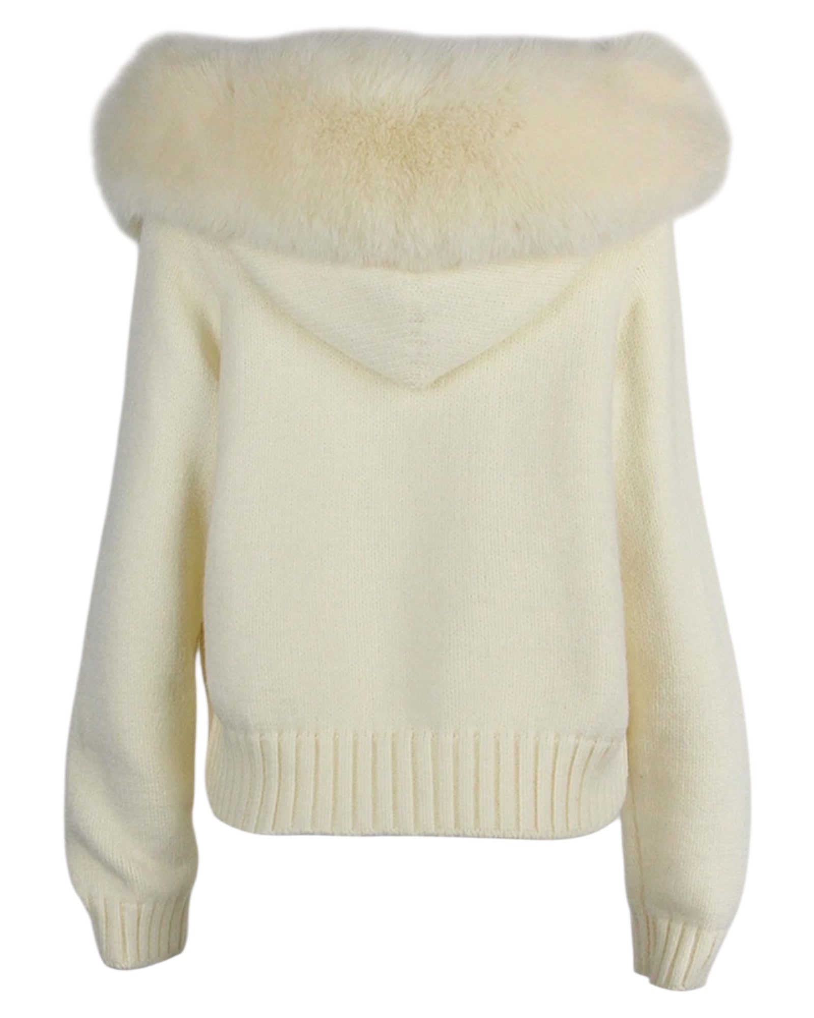 Strickhoodie 'Zip' creme