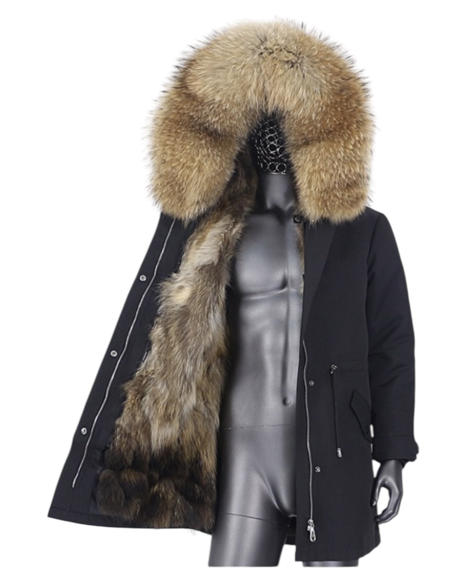 Luxury Parka Herren in schwarz