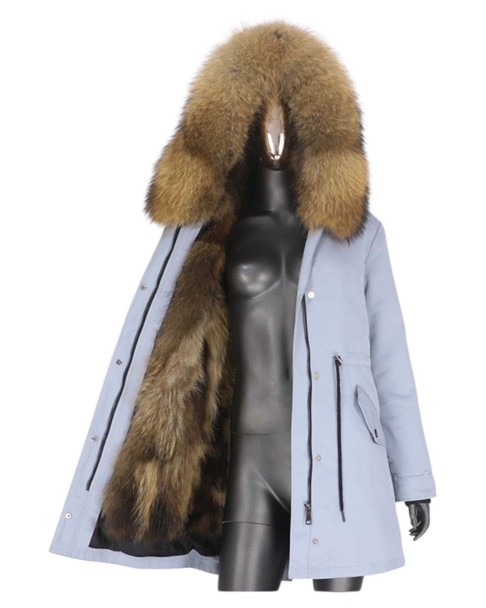 Luxury Parka in hellblau/grau