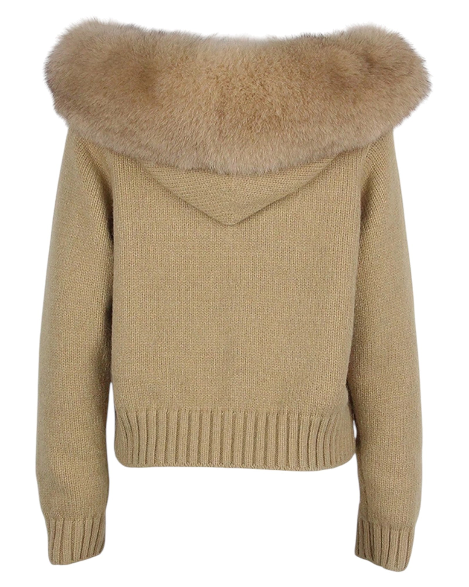 Strickhoodie 'Zip' camel